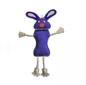 Läderkanin med rep - hundleksak