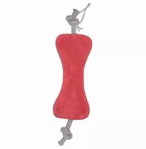 Läderben med rep - hundleksak