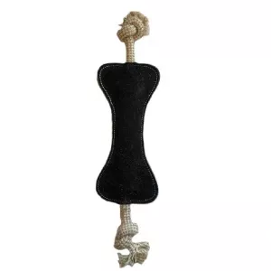 Läderben med rep - hundleksak