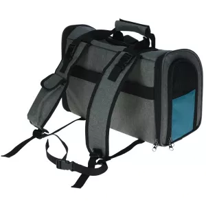 Ryggsäck/transportväska Vacation för hund - grå/stålblå/svart