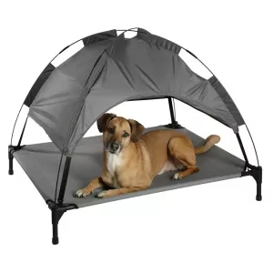 Hundsäng Vacation med avtagbart soltak - grå