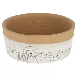 Hungry Matskål keramik 0,25 liter - benvit/ljusbrun