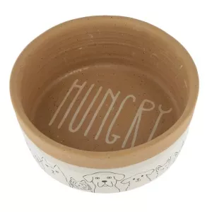 Hungry Matskål keramik 0,25 liter - benvit/ljusbrun