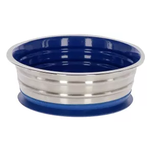 Matskål rostfri med blå insida 0,95 liter - antiglid