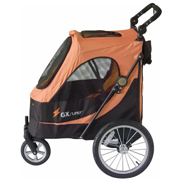 Hundvagn Safari med avtagbart trimbord - orange/svart, maxlast 30 kg.
