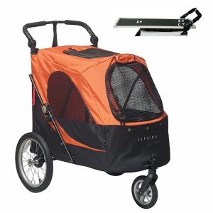 Hundvagn Skyline large med avtagbart trimbord, orange och svart. Max lastvikt 45 kg.