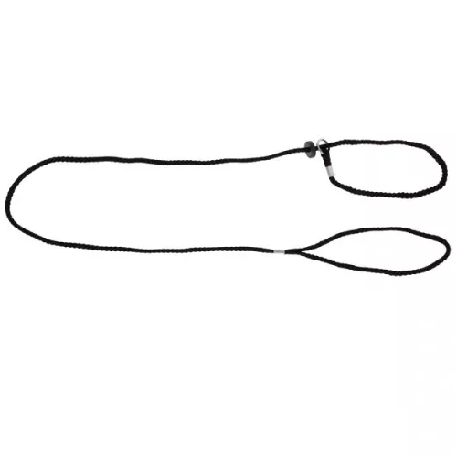 Utställningskoppel svart nylon - rundsytt 6 mm