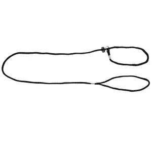 Utställningskoppel med halsögla - svart - rundsytt 6 mm