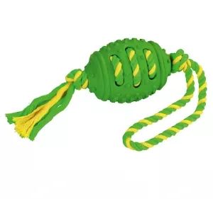Amerikansk fotboll på rep - grön hundleksak