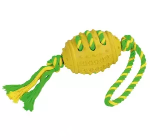 Amerikansk fotboll på rep - gul hundleksak