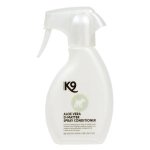 K9 aloe vera DMatter balsamspray för hund. Med antistat-, tovutredande och fuktgivande effekt.