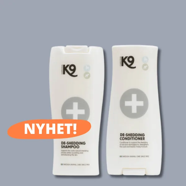 Nyhet! K9 De-Shedding Shampoo och De-Shedding Conditioner