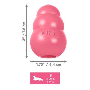 KONG Puppy hundleksak i naturgummi för valpar. Ljusrosa. Small.