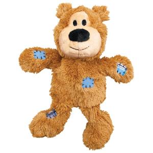 KONG Wild Knots Bear hundleksak med repskelett. Mysig och hållbar. Flera storlekar. Ljusbrun.