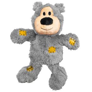 KONG Wild Knots Bear hundleksak med repskelett. Mysig och hållbar. Flera storlekar. Ljusgrå.