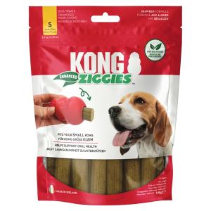 KONG Ziggies Enhanced vegetabiliskt hundtugg med PhytoDent-tång. Storlek small, 198 gram.