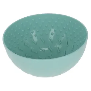 Lick Bowl slickskål, matskål för hund eller katt, turkos hårdplast diameter 20,5 cm