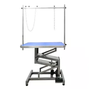 Elektriskt höj- och sänkbart trimbord med trimgalge, längd 110 cm