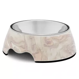Hundskål Petite Luna i melamin, 200 ml – marmorerad beige
