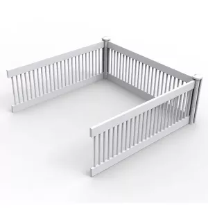 Påbyggnadsdel/valphage till Valplåda Milo vit 115x115 cm