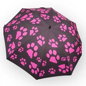 Paraply/Parasoll Milo Svart- rosa tassar