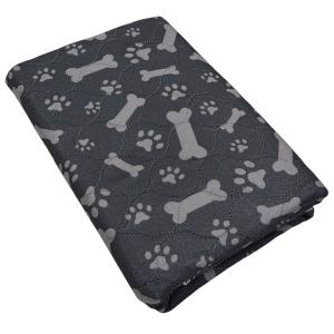 Milo pet pad vattentätt, tvättbart kisskydd 80x120 cm. Mörkgrå med ljusgrå tassar och ben.