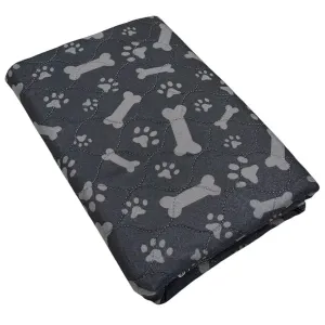 Milo pet pad vattentätt, tvättbart kisskydd 80x120 cm. Mörkgrå med ljusgrå tassar och ben.