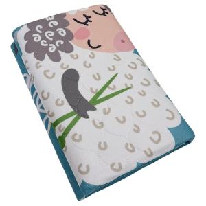 Milo pet pad vattentätt, tvättbart kisskydd 80x120 cm. Turkosmönstrat med lamm.