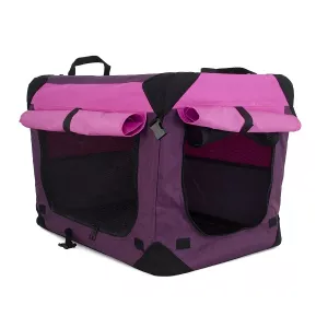 Milou Canvasbur med gardiner - rosa/lila