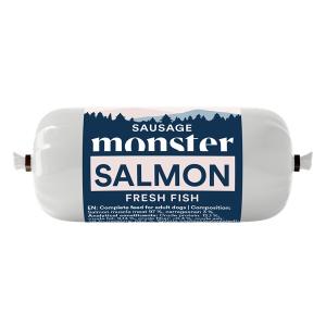 Monster Sausage Salmon, hundgodis med lax. Belöningsgodis med 97% kött. 80 gram.