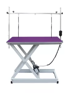 Elektriskt höj- och sänkbart trimbord med trimgalge, längd 110 cm