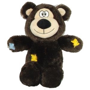 Hundleksak brun nalle plysch längd 32 cm, med pipljud