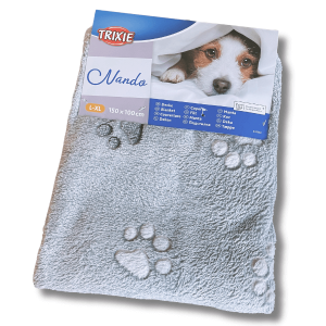 Trixie Nando ljusgrå hundfilt med tassmönster - 75x50 cm