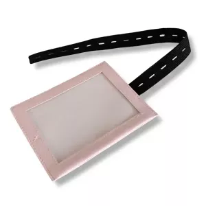 Nummerlappshållare konstläder - rosa