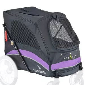 Extra överdrag till hundvagn Silver Wing - Svart/lila