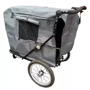 Överdrag/regnskydd till hundvagn med trimbord - medium grå