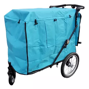 Överdrag/regnskydd till hundvagn med trimbord - large turkos