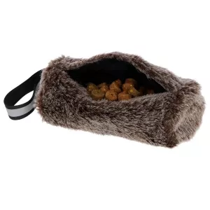 Dummy för belöningsgodis - brun pälsimitation