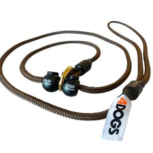 PAW of Sweden svensktillverkat utställningskoppel med dubbla stopp. 110 cm. Brunt.