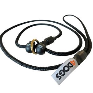 PAW of Sweden svensktillverkat utställningskoppel med dubbla stopp. 110 cm. Svart.