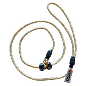 PAW of Sweden svensktillverkat utställningskoppel med dubbla stopp. 110 cm. Guld.