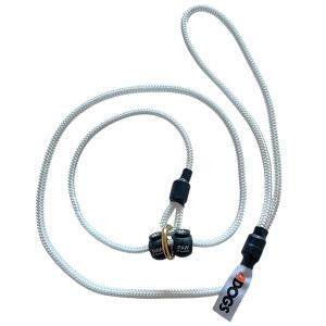 PAW of Sweden svensktillverkat utställningskoppel med dubbla stopp. 110 cm. Vitt.