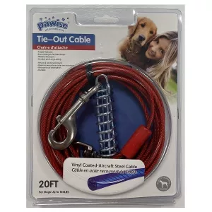 Pawise Uppkopplingsvajer / löplina med fjäder - röd 6 meter