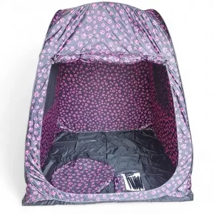 Pop up-tält svart med rosa tassar 170 cm