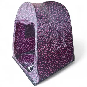 Pop up-tält svart med rosa tassar 170 cm