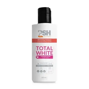 PSH Pro Groomers Total White färgförstärkande schampo för hund och katt. För vita pälsar. 100 ml.