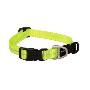 Rogz Utility ställbart hundhalsband med reflextråd. Gul. 20-31-cm.