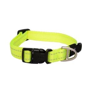Rogz Utility ställbart hundhalsband med reflextråd. Gul. 26-40-cm.