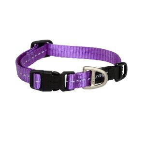 Rogz Utility ställbart hundhalsband med reflextråd. Lila. Storlek 20-31 cm.