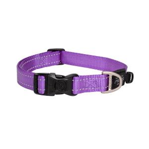 Rogz Utility ställbart hundhalsband med reflextråd. Lila. Storlek 34-56 cm.